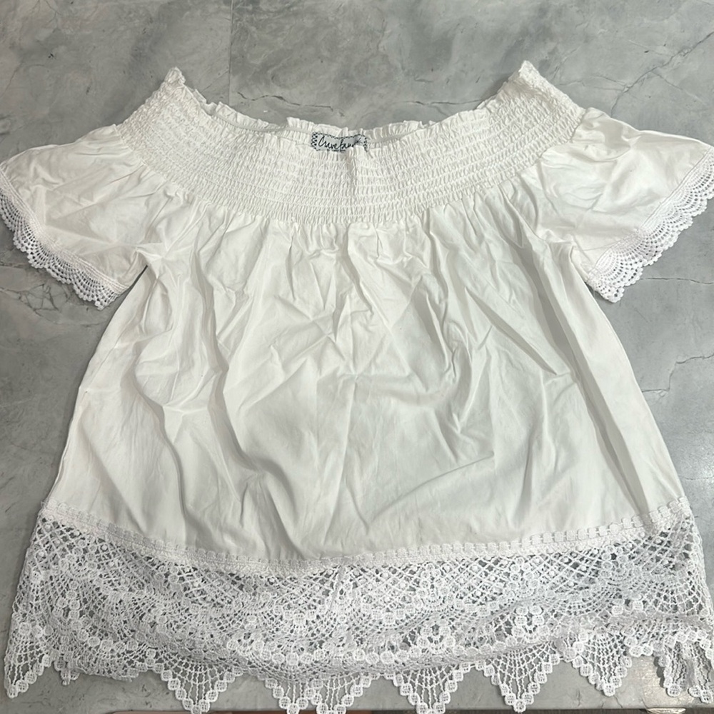 Crave Fame White Off Shoulder Top